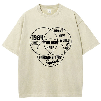 Funny Dystopian Venn Diagram Vintage Distressed T-shirt