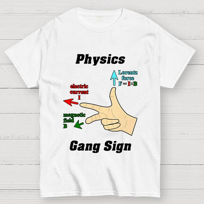 Right Hand Rule Physics Gang Sign Geek T-Shirt