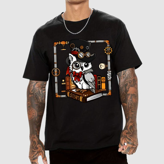 Steampunk Owl Geek T-Shirt