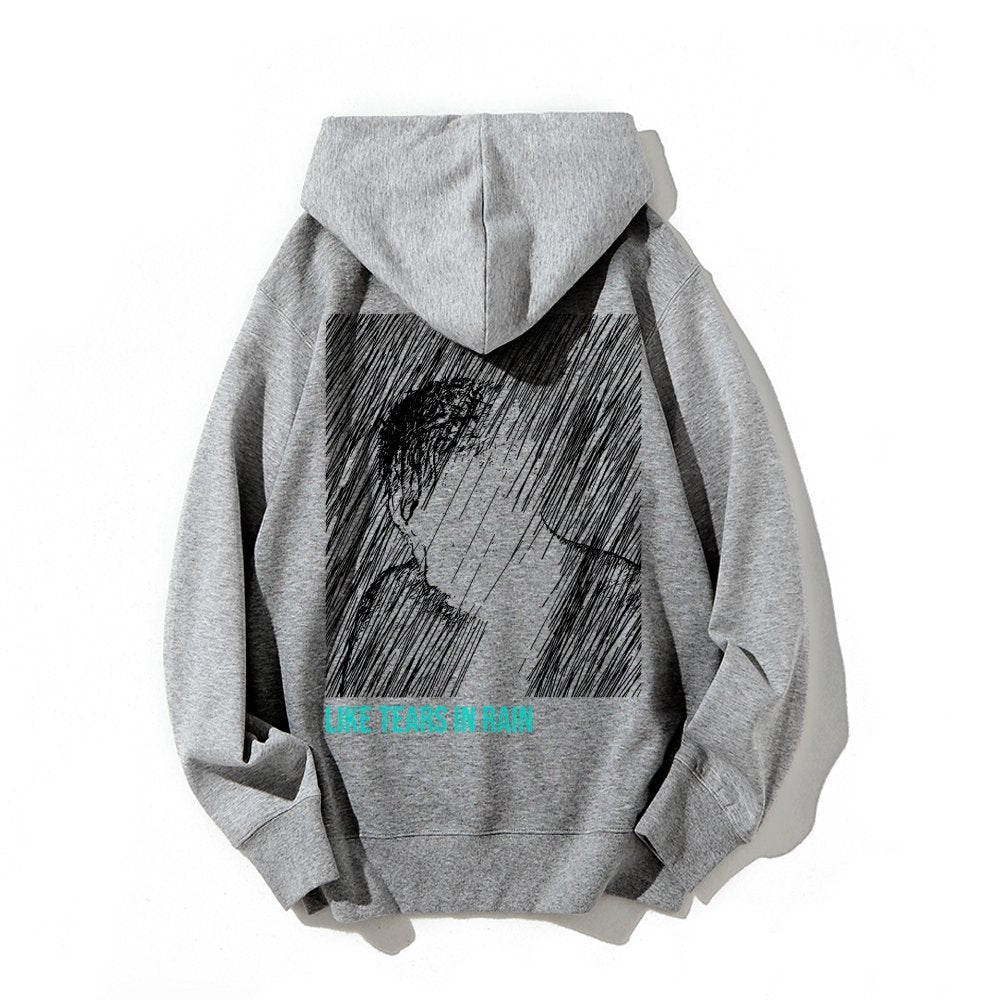 Like Tears In Rain Geek Printed Back Cotton Hoodie