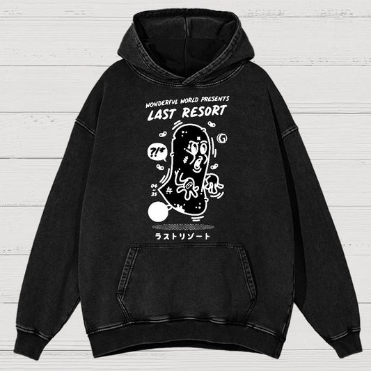 Last Resort! Sarcasm Vintage Distressed Hoodie