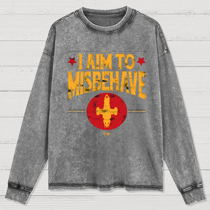 I Aim To Misbehave Washed Long Sleeve Tee