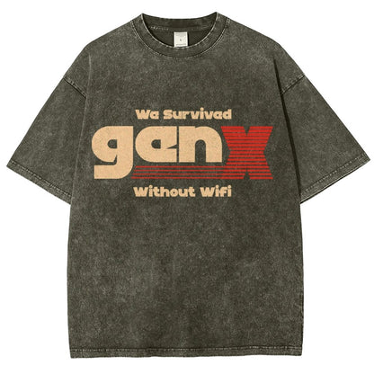 We Survived Without Wifi Vintage Distressed T-shirt