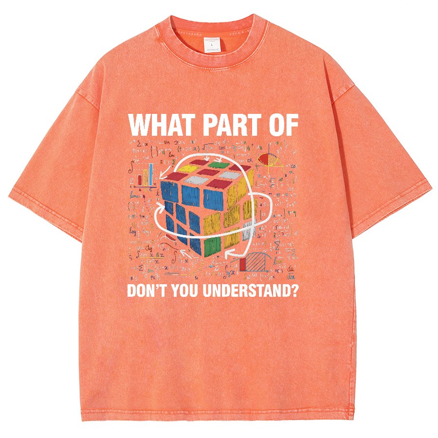 What Part Of Don't You Understand Funny Speed Cubing Math Vintage Distressed T-shirt