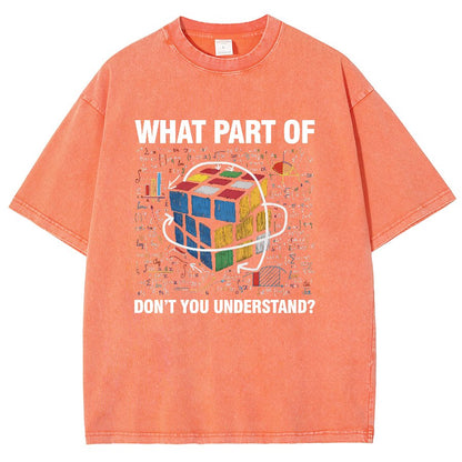 What Part Of Don't You Understand Funny Speed Cubing Math Vintage Distressed T-shirt