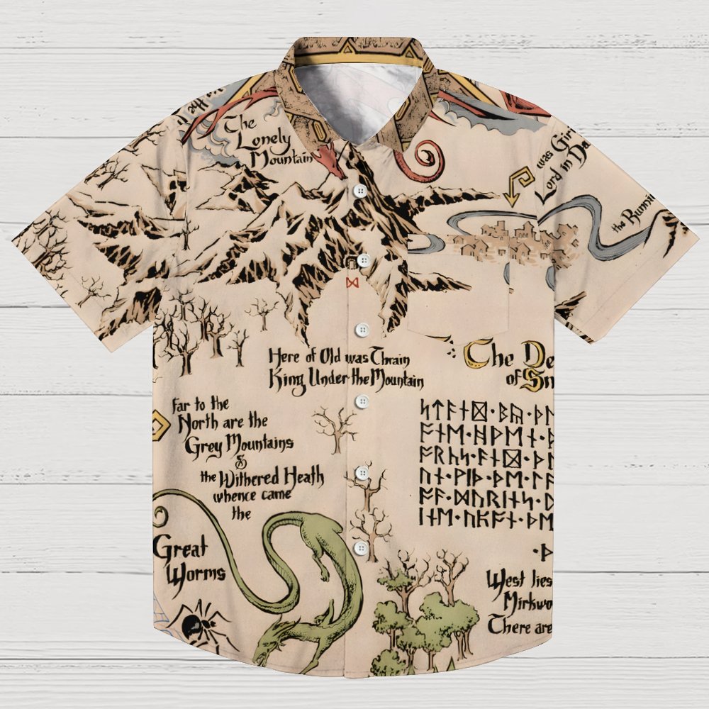 Medieval Science Fiction Map Geek Hawaiian Shirt