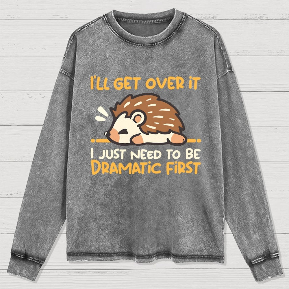 Dramatic Hedgehog Washed Long Sleeve Tee