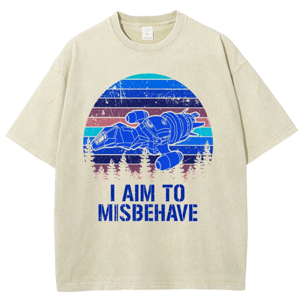 I Aim To Misbehave Vintage Distressed T-shirt