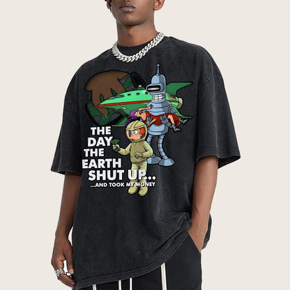 The day the earth shut up... Vintage Distressed T-shirt