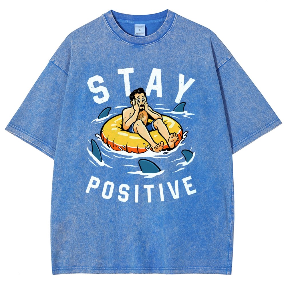 Try to Stay Positive! Vintage Distressed T-shirt