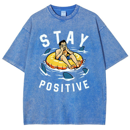 Try to Stay Positive! Vintage Distressed T-shirt