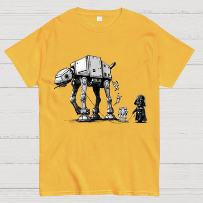Galactic Robot Dog Walks And Poops Geek T-Shirt