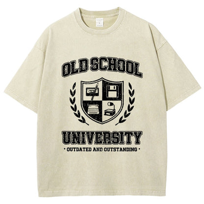 Old School University Vintage Distressed T-shirt