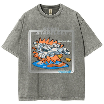 Lightning Bug Knock-off Spaceship Vintage Distressed T-shirt
