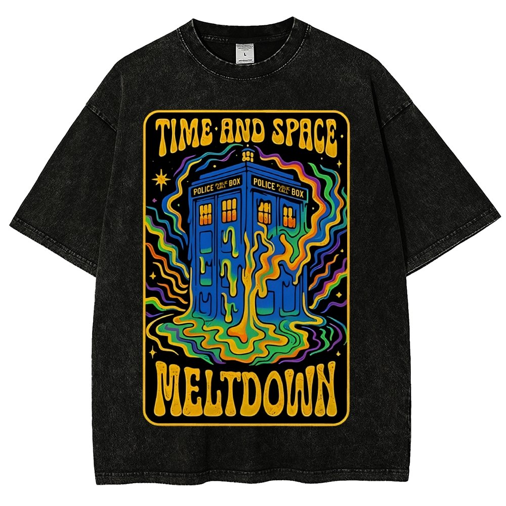 Time And Space Meltdown Vintage Distressed T-shirt