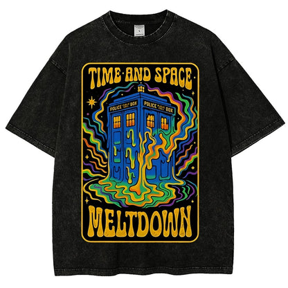 Time And Space Meltdown Vintage Distressed T-shirt