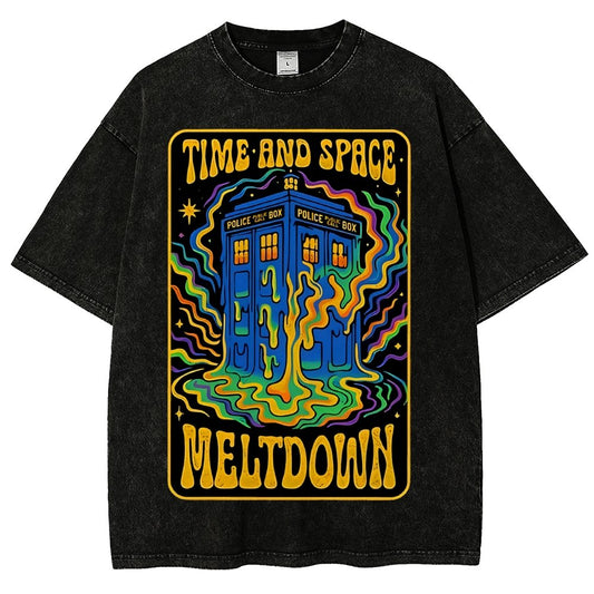 Time And Space Meltdown Vintage Distressed T-shirt