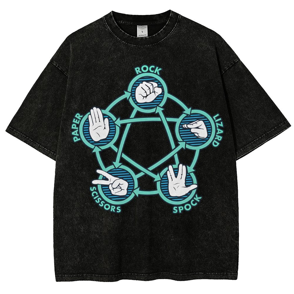Rock Paper Scissors Lizard Spock Vintage Distressed T-shirt