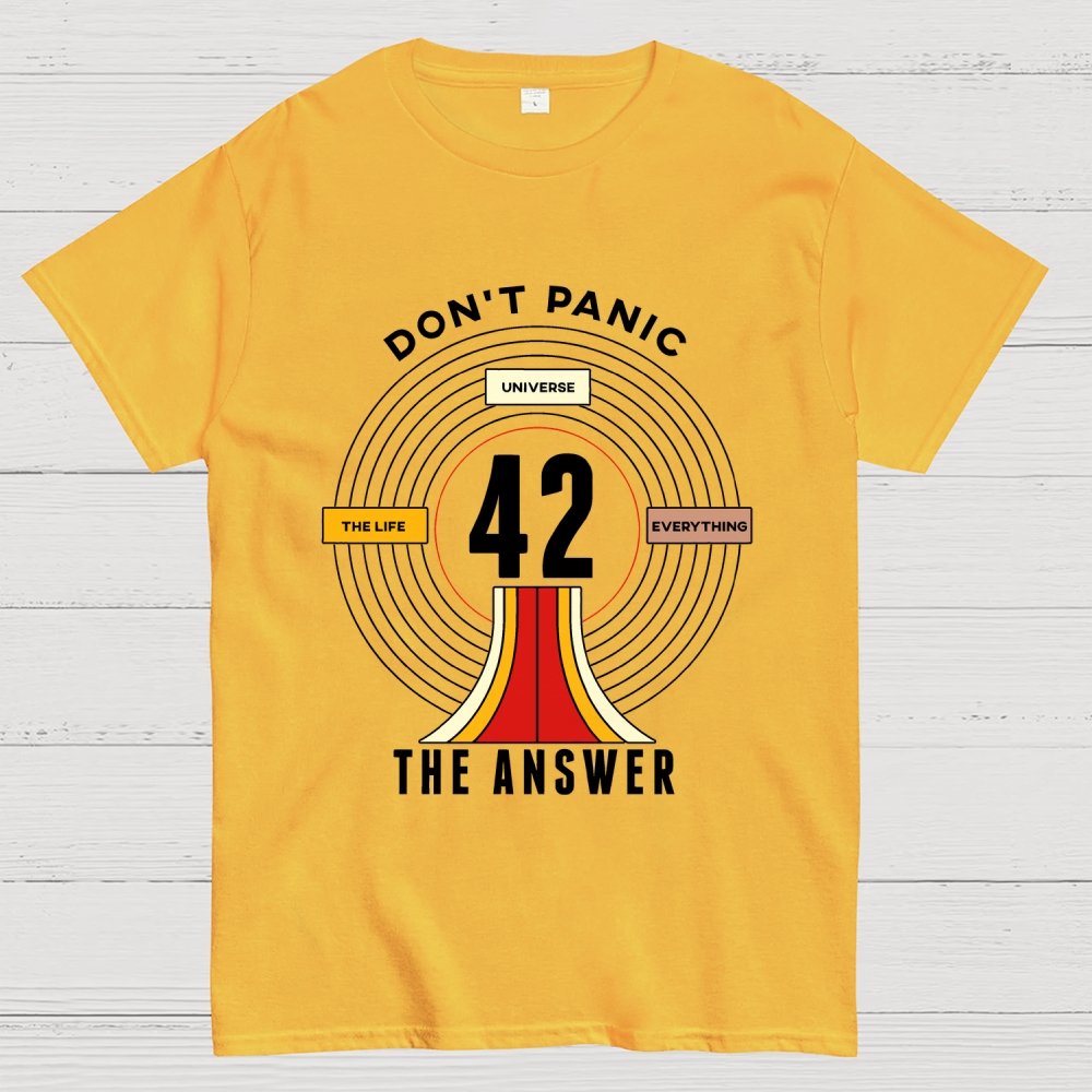 Nice Don't Panic 42 The Answer To Life Geek T-Shirt