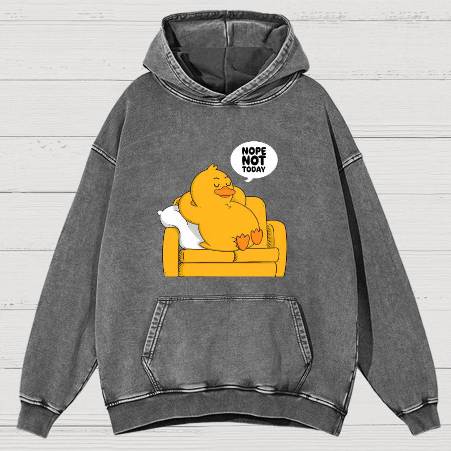 Nope Not Today Duck Vintage Distressed Hoodie