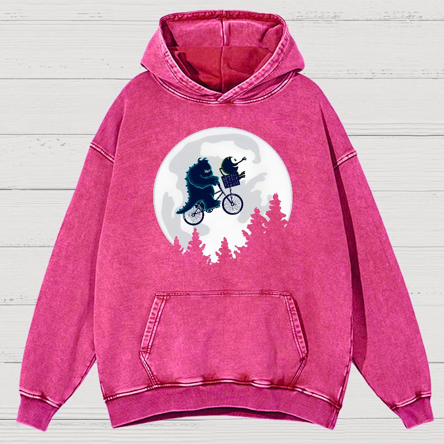 Ride Across The Moon Vintage Distressed Hoodie