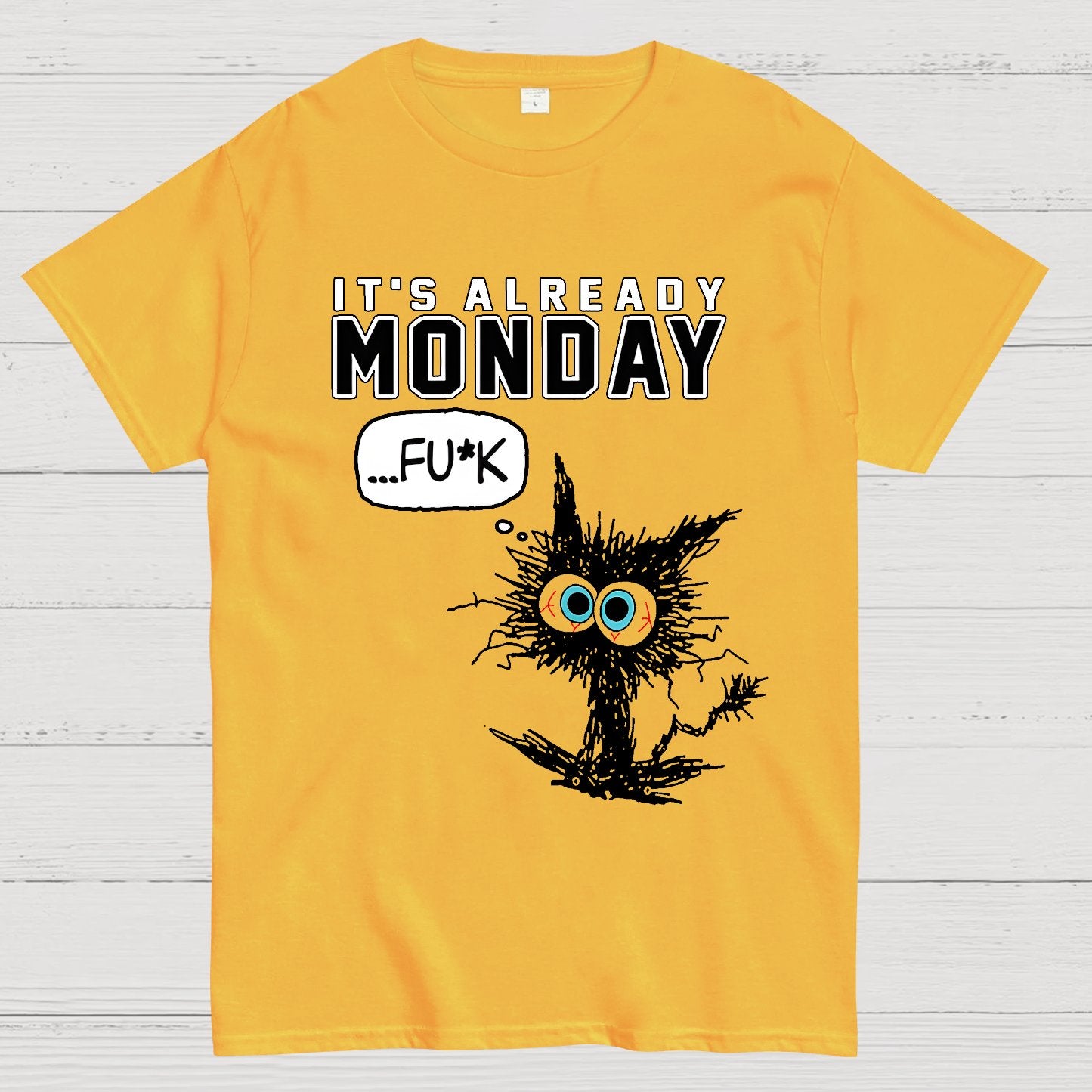 It's Already Monday Funny Cat Geek T-Shirt