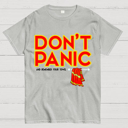 Don't Panic With Towel Geek T-Shirt