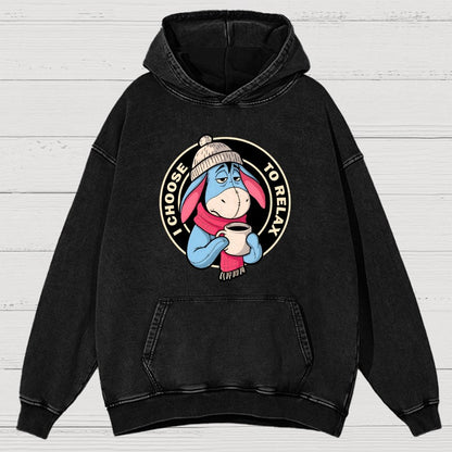I Chose To Relax Vintage Distressed Hoodie