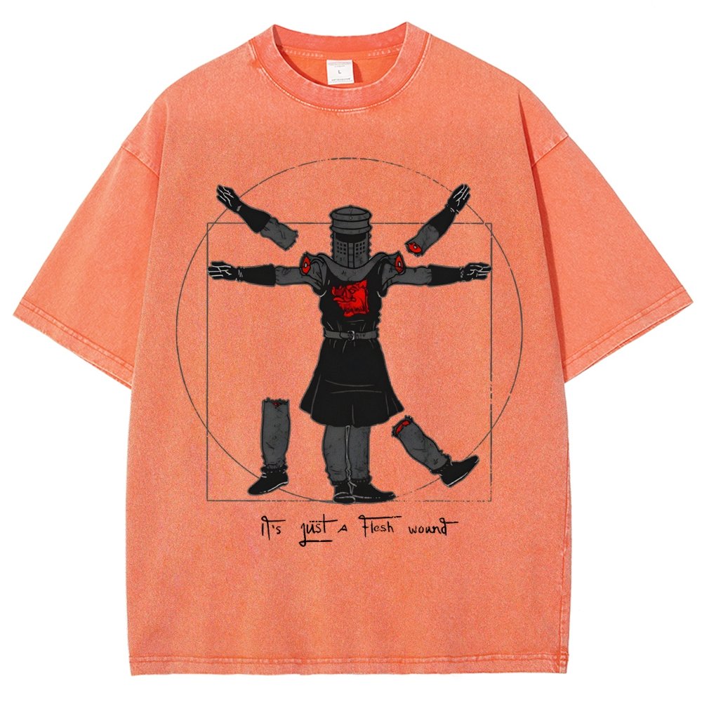 Vitruvian Man- Black Knight Vintage Distressed T-shirt