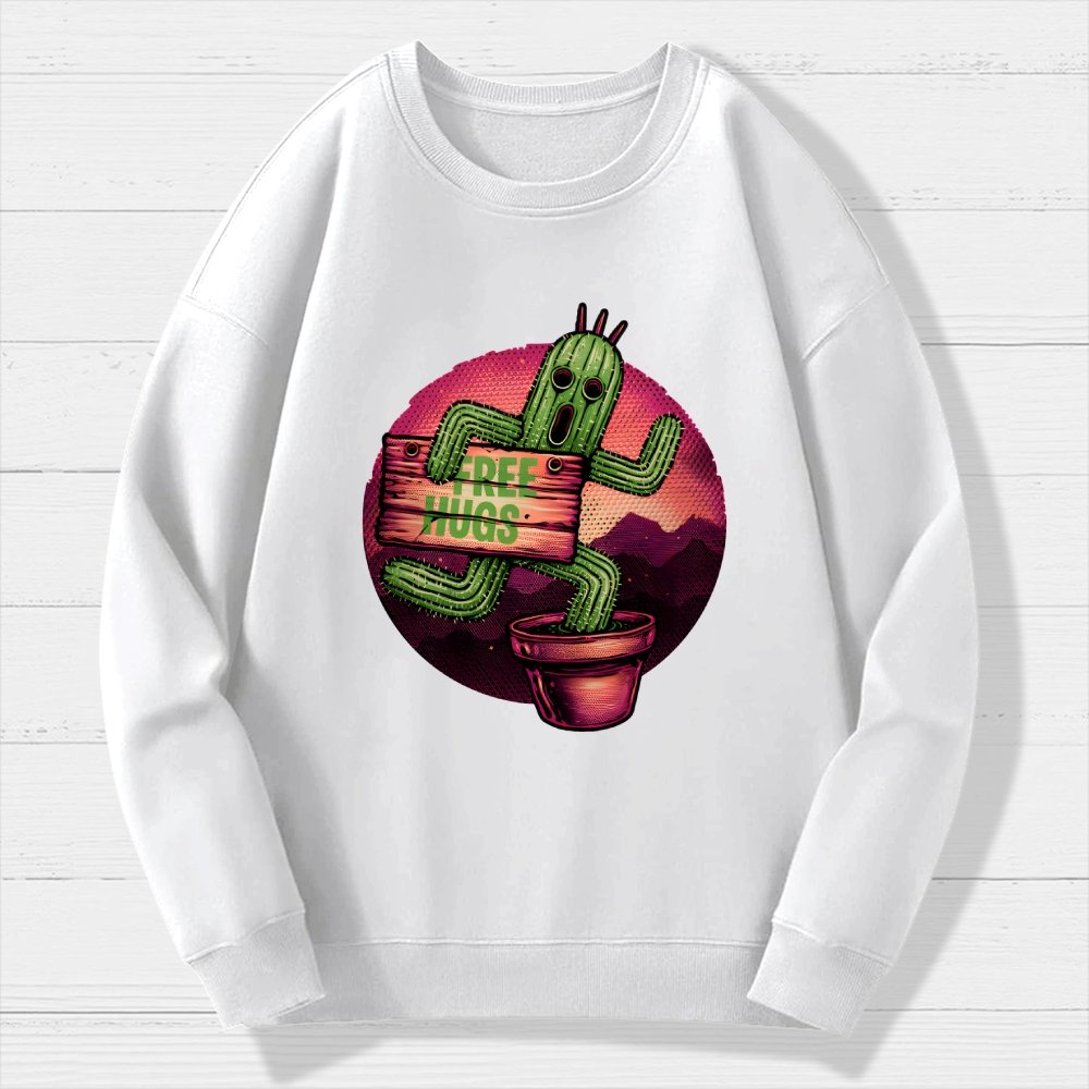 Huggable Cactus Geek Cotton Sweatshirt