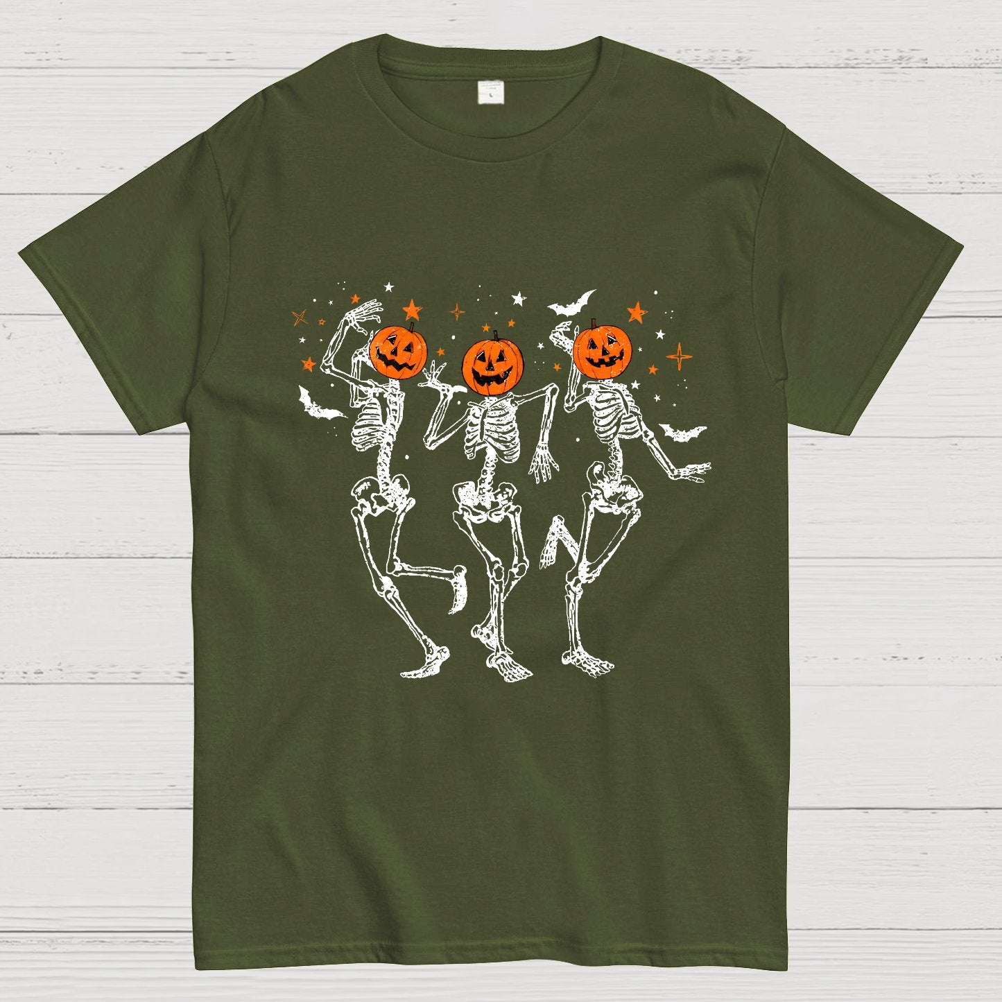 Dancing Skeleton Pumpkin Geeky T-Shirt