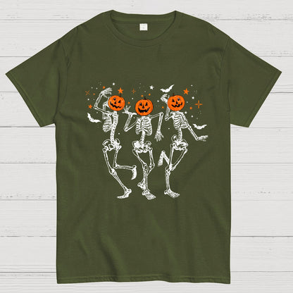 Dancing Skeleton Pumpkin Geeky T-Shirt