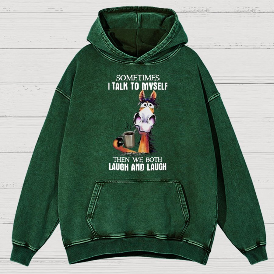 Sometimes I Talk To Myself Vintage Distressed Hoodie