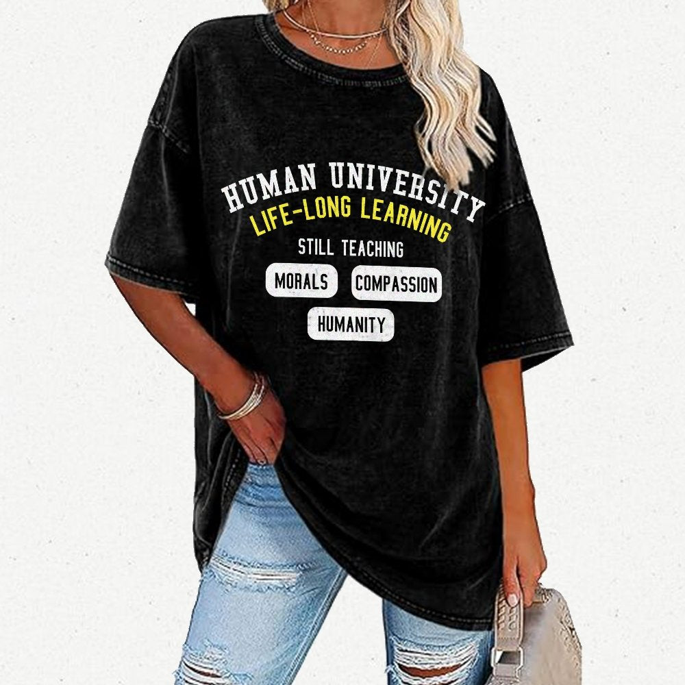 Human University Vintage Distressed T-shirt
