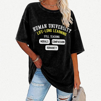 Human University Vintage Distressed T-shirt