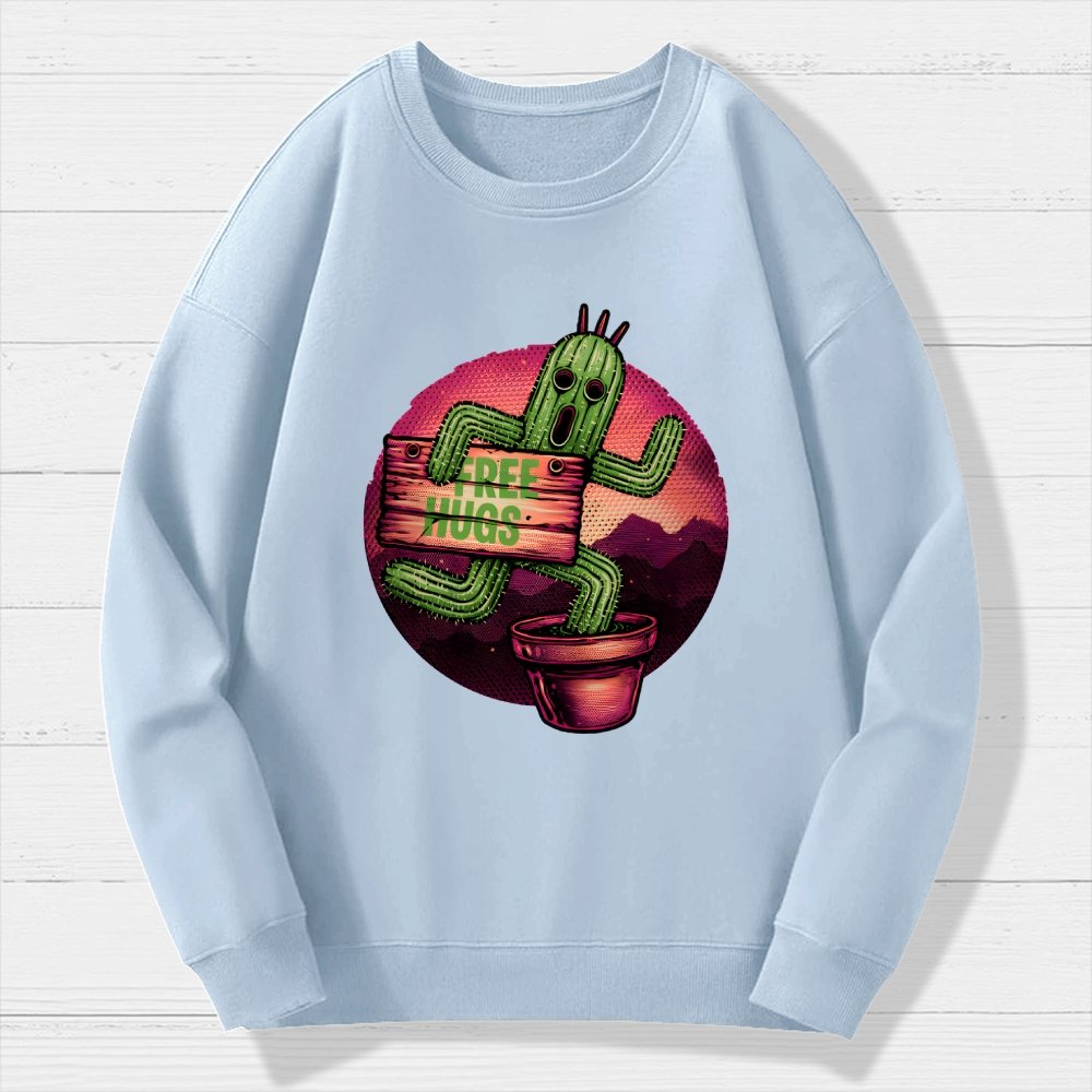 Huggable Cactus Geek Cotton Sweatshirt