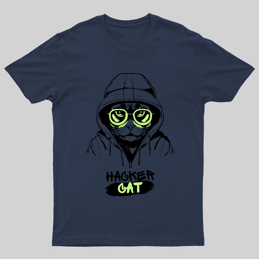 Hacker Cat Geeky T-Shirt