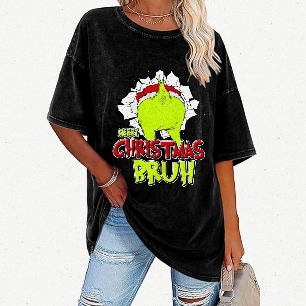 Merry Christmas Bruh Vintage Distressed T-shirt