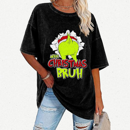 Merry Christmas Bruh Vintage Distressed T-shirt