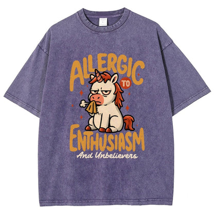 Allergic to Enthusiasm Vintage Distressed T-shirt