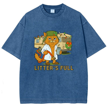 Christmas Shitters Full Cat Vintage Distressed T-shirt