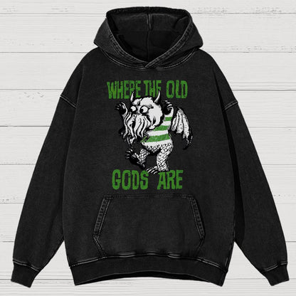 Where The Old Gods Are Vintage Distressed Hoodie