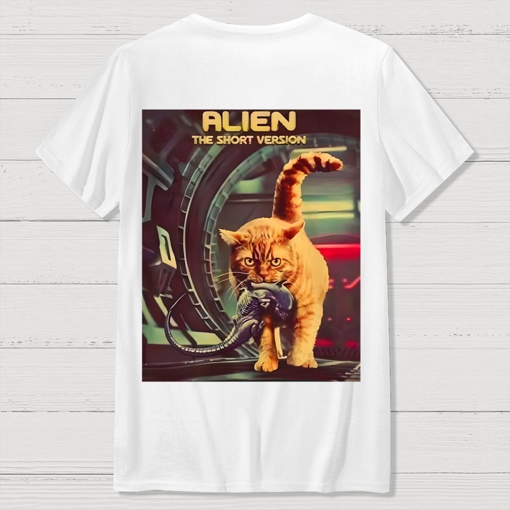 Mystery Cat Heavy Back-printed Geek T-shirt