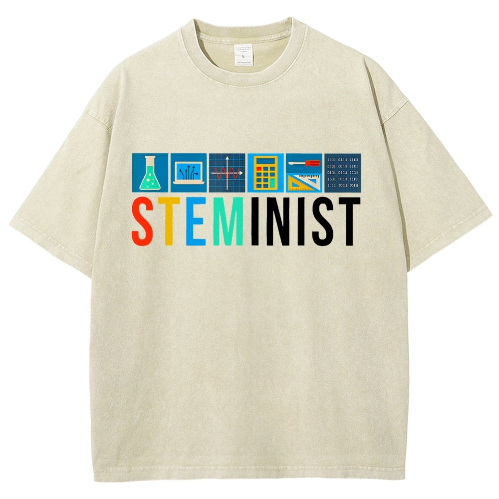 Steminist Science Technology Engineering Math STEM Vintage Distressed T-shirt