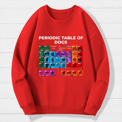 Periodic Table of Dogs Dog Lover Funny Science Geek Cotton Sweatshirt