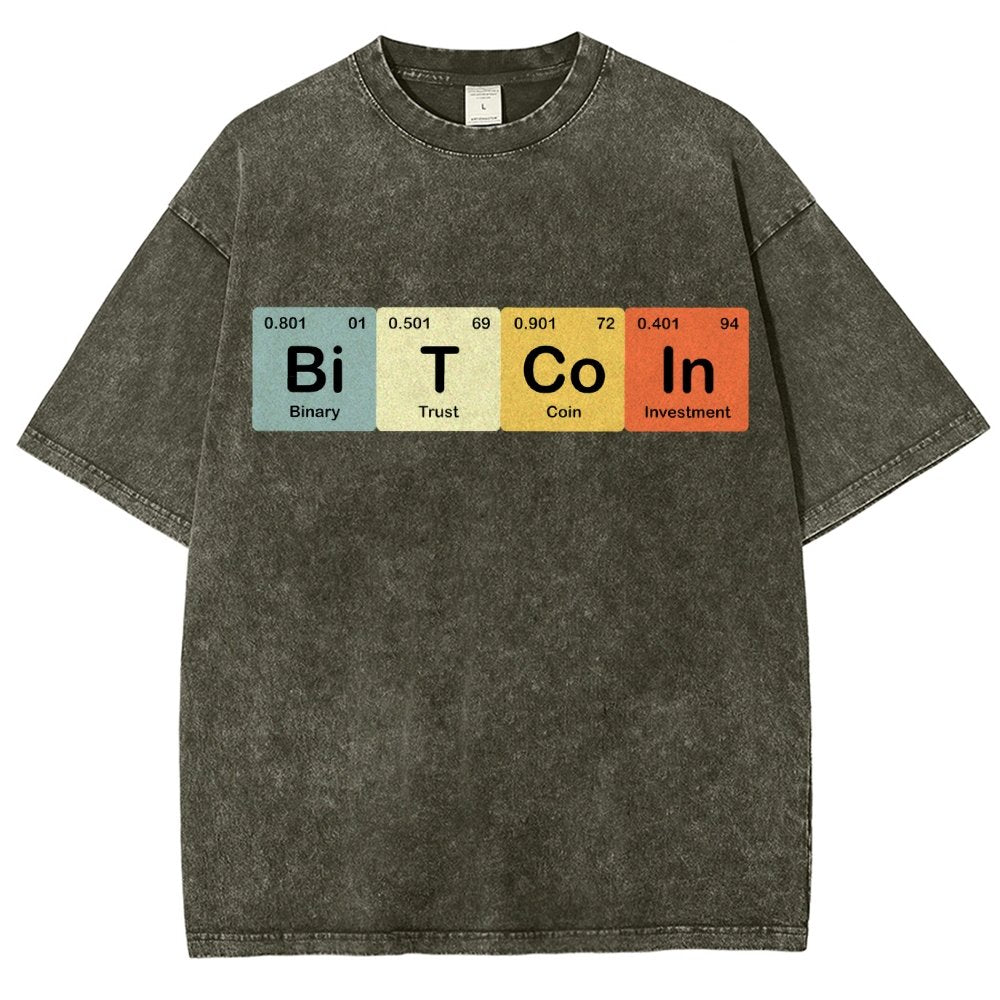 Bitcoin Periodic Table Cryptocurrency BTC Funny Vintage Vintage Distressed T-shirt