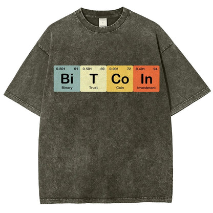 Bitcoin Periodic Table Cryptocurrency BTC Funny Vintage Vintage Distressed T-shirt