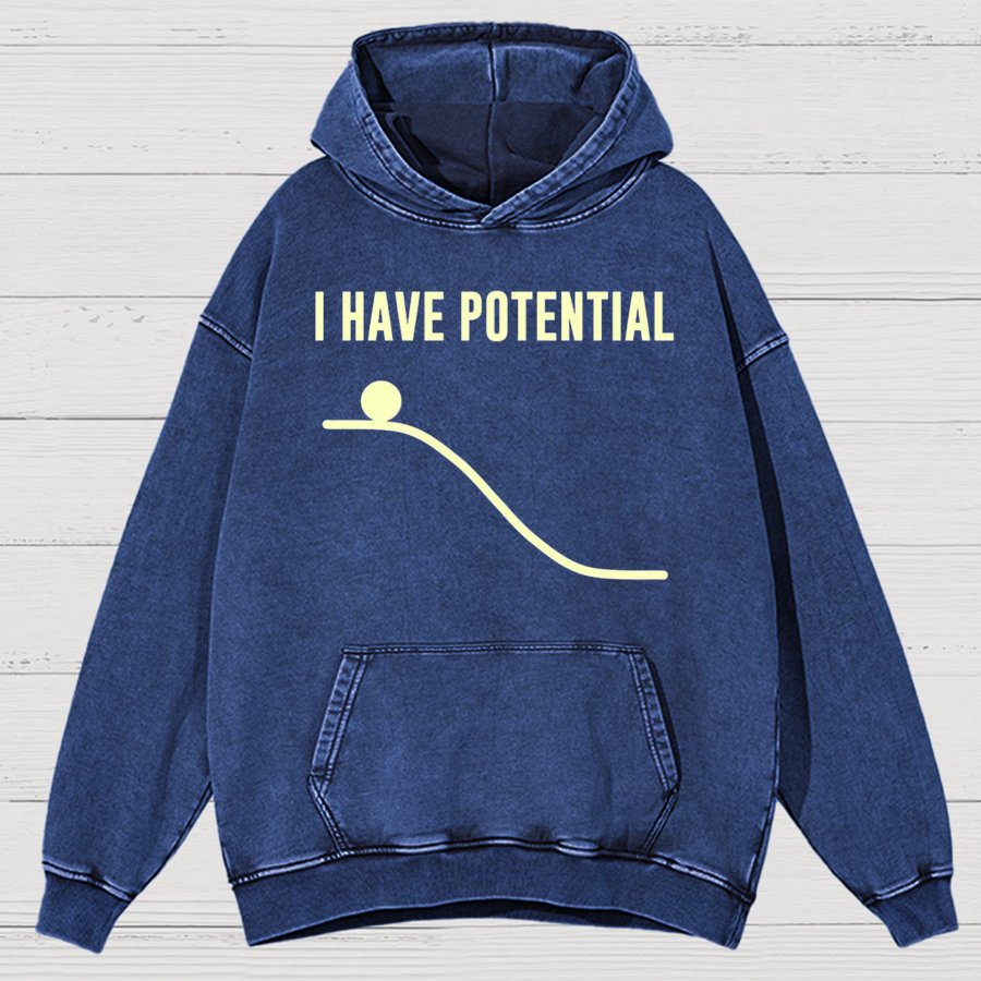 I Have Potential Energy Science Vintage Distressed Hoodie