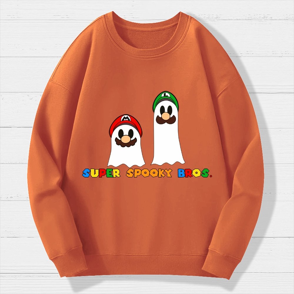 Retro Gamer Brother Ghosts Geek Cotton Sweatshirt