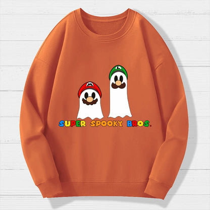 Retro Gamer Brother Ghosts Geek Cotton Sweatshirt